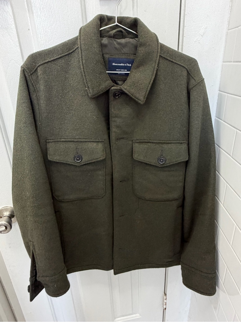 Abercrombie & Fitch Olive Green Military Field Jacket